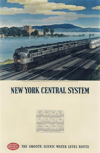 LESLIE RAGAN (1897-1972) & JOHN F. GOULD (1906-1996). NEW YORK CENTRAL SYSTEM. Group of four calendars. 1951-1954. Each approximately 2